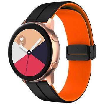 Силіконовий ремінець Classy для Smart Watch 20mm Black / Orange 212-01465 фото
