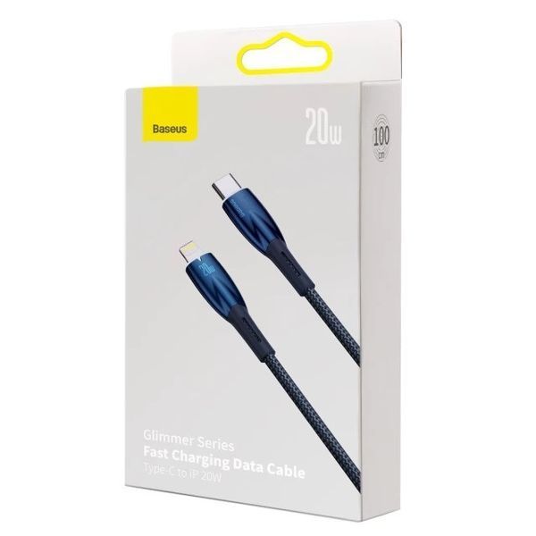 Кабель Baseus Glimmer Series Fast Charge USB-C to Lightning 1m (CADH000003) Синий 209-00195 фото