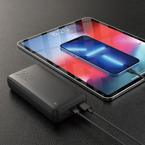 Павербанк с быстрой зарядкой HOCO J87A 20000mAh |1USB/1Type-C, 3A/20W, PD/QC Черный 216-00047 фото