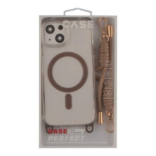 Чохол TPU+PC LanyardCase with MagSafe для iPhone 15 Desert Gold 214-03160 фото