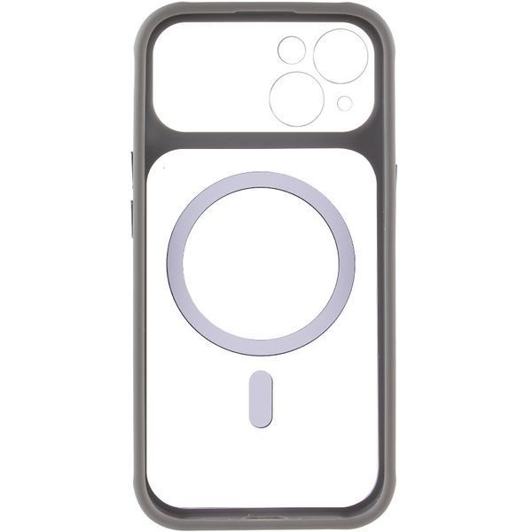 Чехол TPU+PC GETMAN Moon Clear with MagSafe для Apple iPhone 15 (6.1") Grey 656-08430 фото