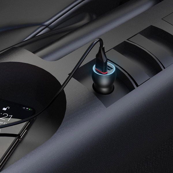 Автомобільний зарядний пристрій BOROFONE BZ9 Wise route dual port car charger Black 656-00316 фото