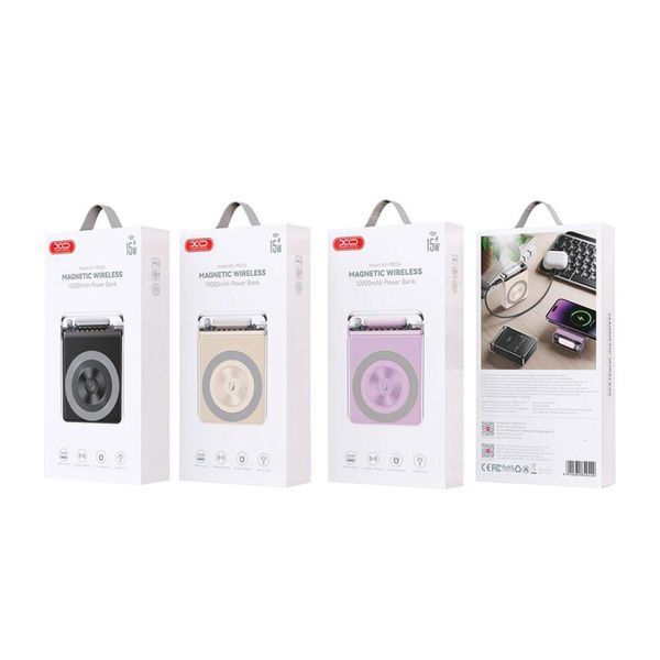 Power Bank XO PR226 Mini Transparent Magnetic Absorption 15W 10000mAh Фиолетовый 656-01498 фото