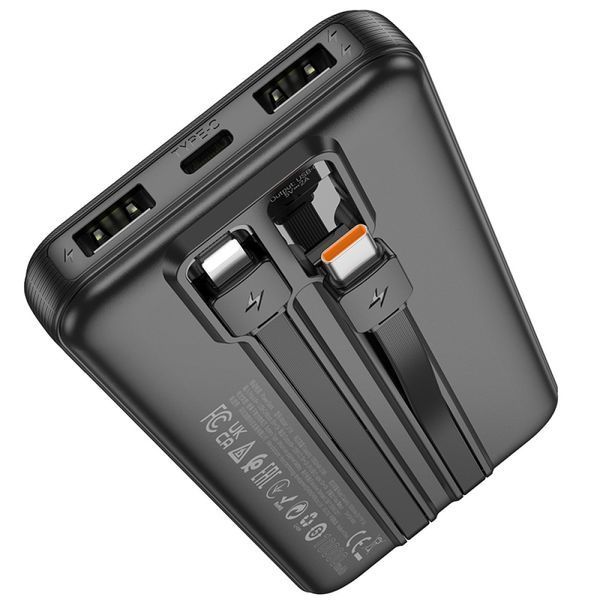 Power Bank Hoco J118 Speed energy 10000mAh 2A (with cable Type-C+Lightning) Black 216-00153 фото