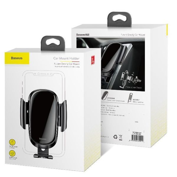 Автотримач для телефона Baseus Future Gravity Car Mount Black SUYL-WL01 фото