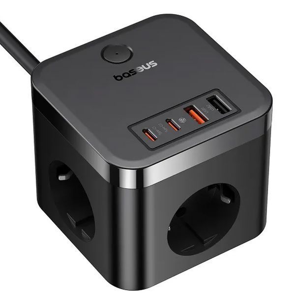Подовжувач Baseus PowerCombo PD30W+QC3.0 (2USB-A/2C/2Socket) (1.5m) (BPS30) Cluster Black ILSO-00000087547-1 фото
