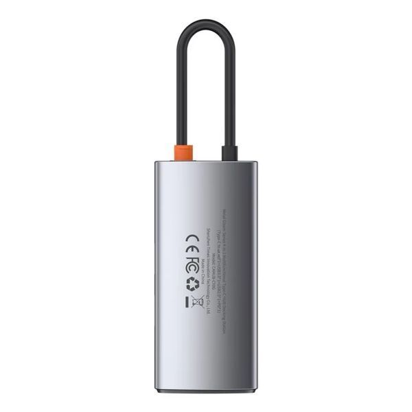 USB-хаб Baseus Metal Gleam Series 4-in-1 Multifunctional Type-C HUB Docking Station Gray（Type-C to HDMI*1+USB3.0*1+USB2.0*1+PD*1） CAHUB-CY0G фото