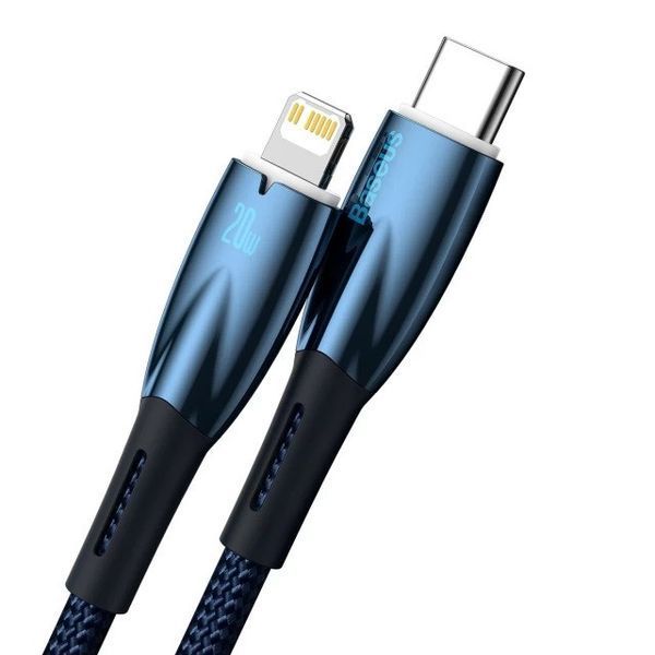 Кабель Baseus Glimmer Series Fast Charge USB-C to Lightning 1m (CADH000003) Синий 209-00195 фото