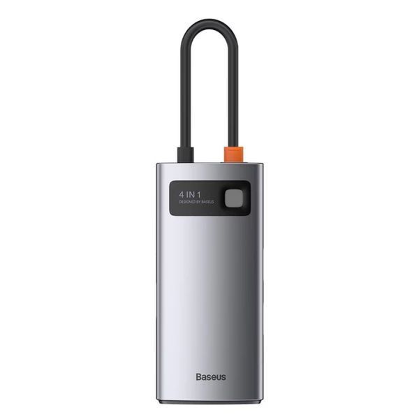 USB-хаб Baseus Metal Gleam Series 4-in-1 Multifunctional Type-C HUB Docking Station Gray（Type-C to HDMI*1+USB3.0*1+USB2.0*1+PD*1） CAHUB-CY0G фото
