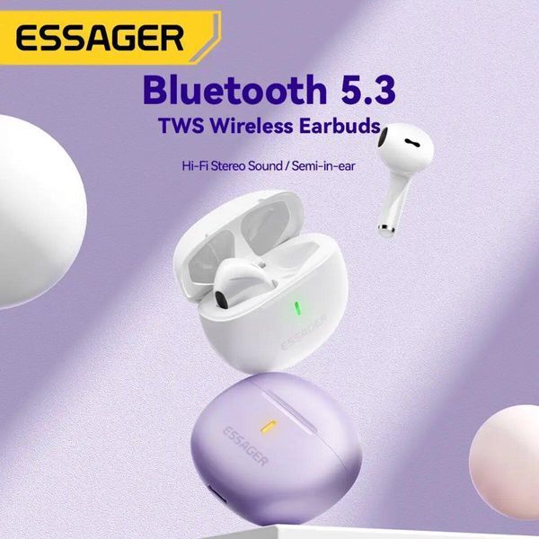 Беспроводные наушники ESSAGER (color box) Shining TWS Bluetooth elphones White 656-03848 фото