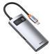 USB-хаб Baseus Metal Gleam Series 4-in-1 Multifunctional Type-C HUB Docking Station Gray（Type-C to HDMI*1+USB3.0*1+USB2.0*1+PD*1） CAHUB-CY0G фото 1
