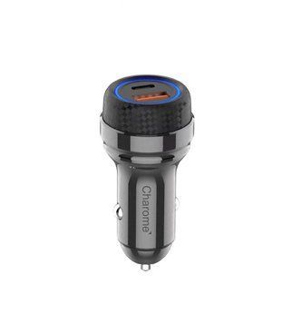 Автомобильное зарядное устройство для CHAROME C9 Zinc Car Charger 52.5W(USB-A+USB-C) Metal Grey 656-00377 фото