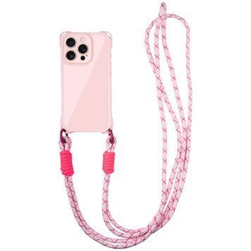 Чехол с шнурком TPU CrossBody with straps для iPhone 16 Pro (6.3") Pink 555-00439 фото