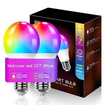 Світлодіодна RGB лампочка Smart bulb light 2pcs with Bluetooth E27 with app white 656-03695 фото