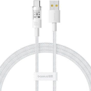 Кабель Baseus Gem Fast-Charging Data Cable USB to USB-C 100W 1m Moon White P10373002211-00 фото