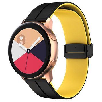 Силіконовий ремінець Classy для Smart Watch 20mm Black / Yellow 212-01466 фото