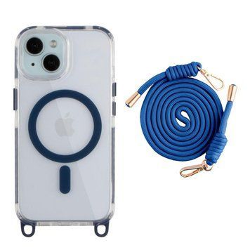 Чехол TPU+PC LanyardCase with MagSafe для iPhone 15 Indigo Blue 214-03161 фото