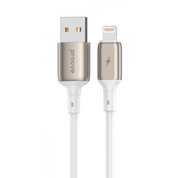 Кабель Proove Flex Metal USB to Lightning 2.4A (1m) white 656-02579 фото