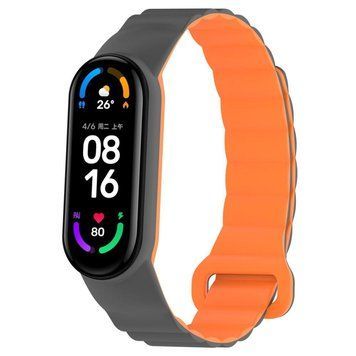 Ремінець для Xiaomi Mi Band 3/4/5/6/7 Silicone Link Grey/Orange 212-02500 фото