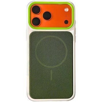 Чехол TPU TechWoven Hybrid with MagSafe для Apple iPhone 17 Pro Max (6.9") White / Green 214-04709 фото