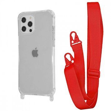 Чохол WAVE Clear Case With Strap для Iphone 12 Pro Max Red 208-05203 фото