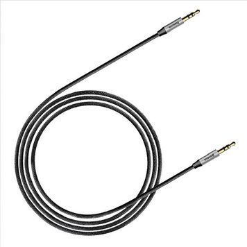 Аудіокабель Baseus M30 3.5mm male to 3.5mm male, nylon braid, 1m Silver+Black CAM30-BS1 фото