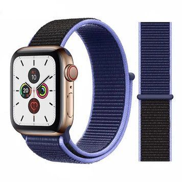 Нейлоновий ремінець для Apple Watch 38/40/41 mm Midnight Blue Black 212-00116 фото