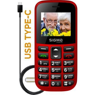 Мобильный телефон Sigma Comfort 50 EASY TYPE-C Red (4827798585221) 898-4827798585221 фото