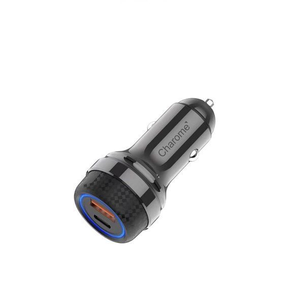 Автомобільний зарядний пристрій CHAROME C9 Zinc Car Charger 52.5W(USB-A+USB-C) Metal Grey 656-00377 фото