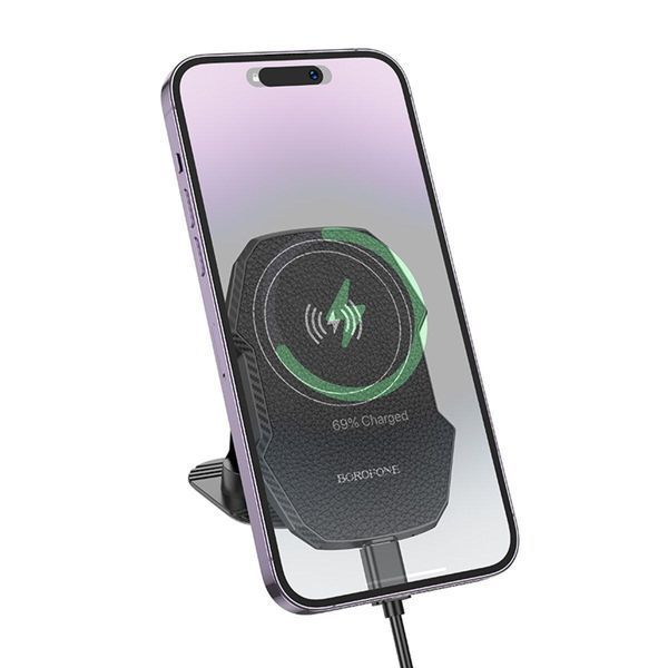 Держатель для мобильного с БЗП BOROFONE BH216 Adelante magnetic wireless fast charging car holder(center 656-00532 фото
