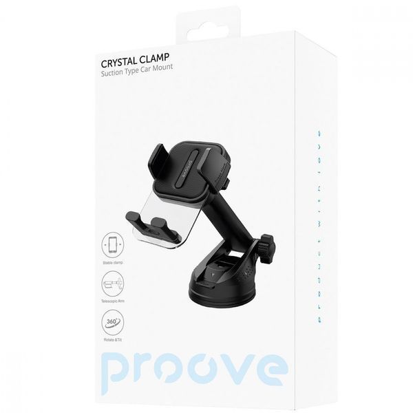 Автодержатель Proove Crystal Clamp Suction Type Car Mount black 656-02629 фото