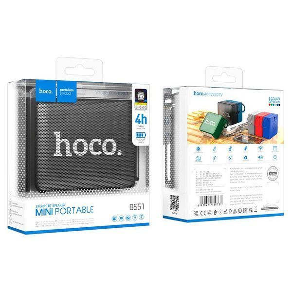 Портативная Bluetooth колонка Hoco BS51 Черная 202-00223 фото