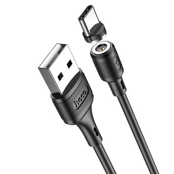 Кабель HOCO X52 USB to Type-C 3A, 1m, PVC, PVC connectors, magnetic, Black 6931474735546 фото