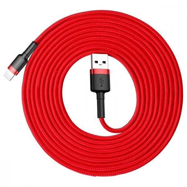 Кабель Baseus Cafule Lightning Cable 2A (3m) Red/Black CALKLF-R91 фото