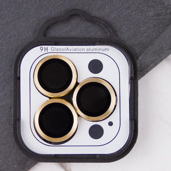 Захисне скло Metal Classic на камеру для Apple iPhone 14 Pro (6.1") / 14 Pro Max (6.7") Gold 204-00427 фото