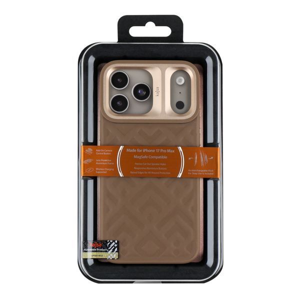 Чохол Kajsa Briquette Collection Rhombus with MagSafe для iPhone 17 Pro Max Desert Gold B-Ring 2020000509332 фото