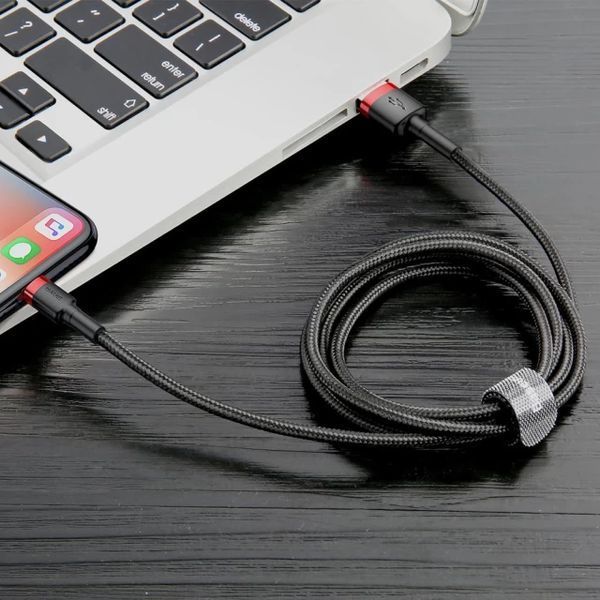 Кабель Baseus Cafule Cable USB For iP 2A 3m Red+Black CALKLF-R91 фото