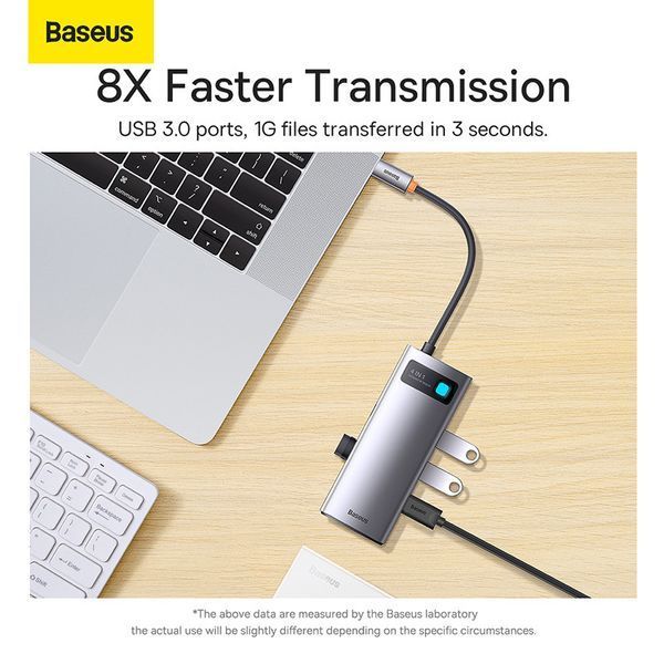 USB-хаб Baseus Metal Gleam Series 4-in-1 Multifunctional Type-C HUB Docking Station Gray（Type-C to USB3.0*4） WKWG070013 фото