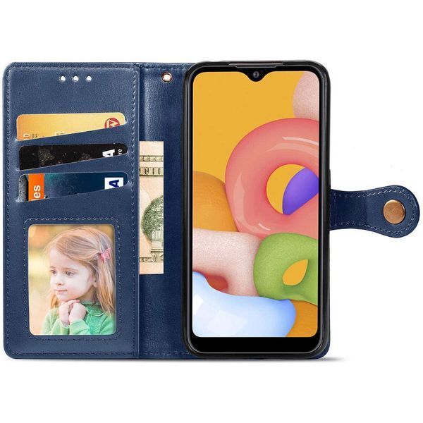 Шкіряний чохол-книжка GETMAN Gallant (PU) для Samsung Galaxy A10s Синий 777-06536 фото