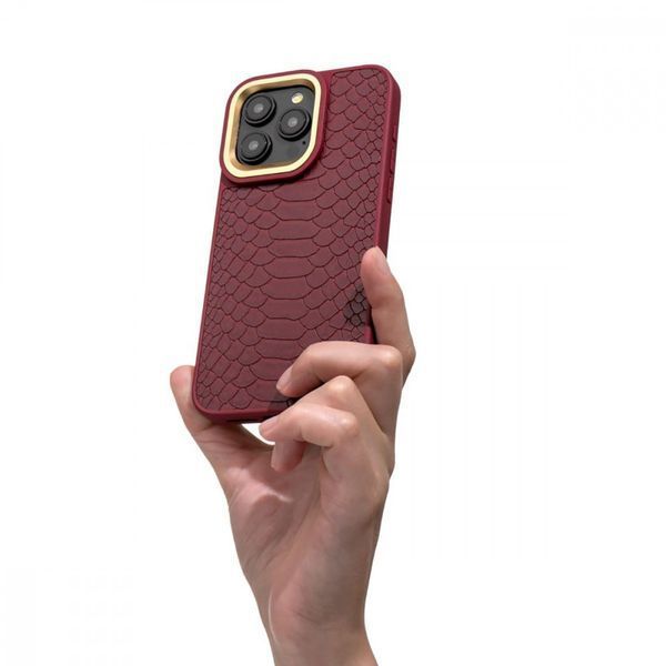 Чехол Kajsa Snake Pattern with Magnetic Ring iPhone 16 Pro Max Brown 656-08155 фото