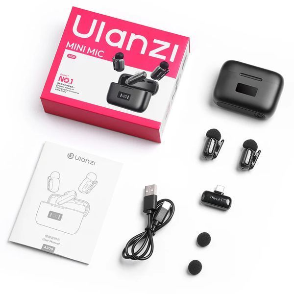 Бездротова мікрофонна система Ulanzi A200 Mini Mic dual-mic (Type-C) Black A046 фото