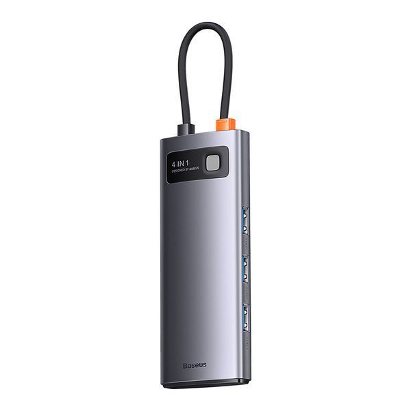 USB-хаб Baseus Metal Gleam Series 4-in-1 Multifunctional Type-C HUB Docking Station Gray（Type-C to USB3.0*4） WKWG070013 фото