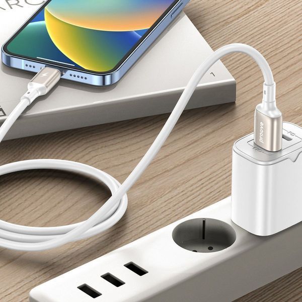 Кабель Proove Flex Metal USB to Lightning 2.4A (1m) white 656-02579 фото