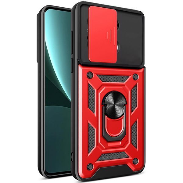 Ударопрочный чехол Camshield Serge Ring для Xiaomi Redmi Note 13 Pro 4G / 14s / Poco M6 Pro 4G Red 777-04375 фото