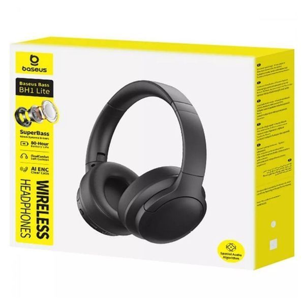 Бездротові накладні навушники Baseus Bass BH1 Lite Wireless Headphones Cosmic Black A0203C00 фото