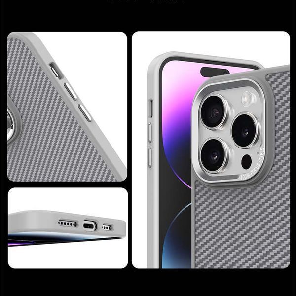 Чехол TPU+PC Carbon Mirage with MagSafe для Apple iPhone 16 Pro Max Grey 214-03368 фото
