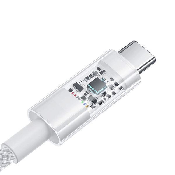 Кабель Baseus Gem Fast-Charging Data Cable USB to USB-C 100W 1m Moon White P10373002211-00 фото