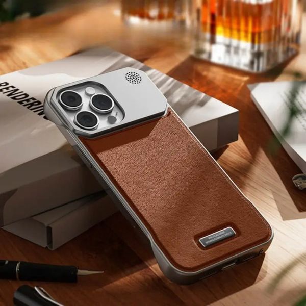 Накладка Leather Aromatherapy Metal Magnetic для iPhone 14 Pro Max Grey 207-00413 фото