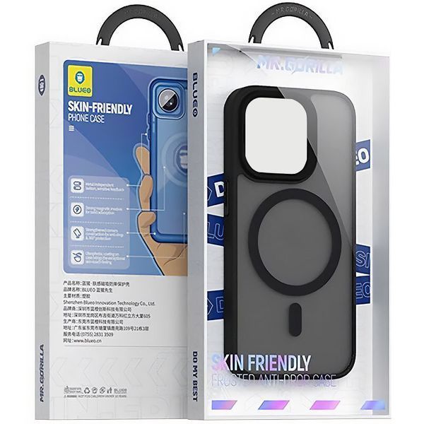 TPU+PC чохол Blueo Skin Friendly Frosted with MagSafe для Apple iPhone 15 (6.1") Black 777-07914 фото