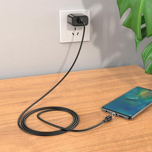 Кабель HOCO X52 USB to Type-C 3A, 1m, PVC, PVC connectors, magnetic, Black 6931474735546 фото